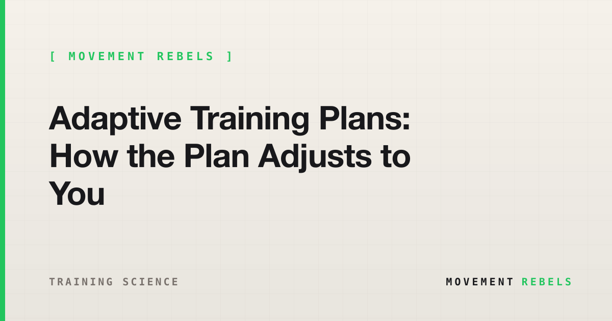 Adaptive Training Plans: How the Plan Adjusts to You | Movement Rebels guide