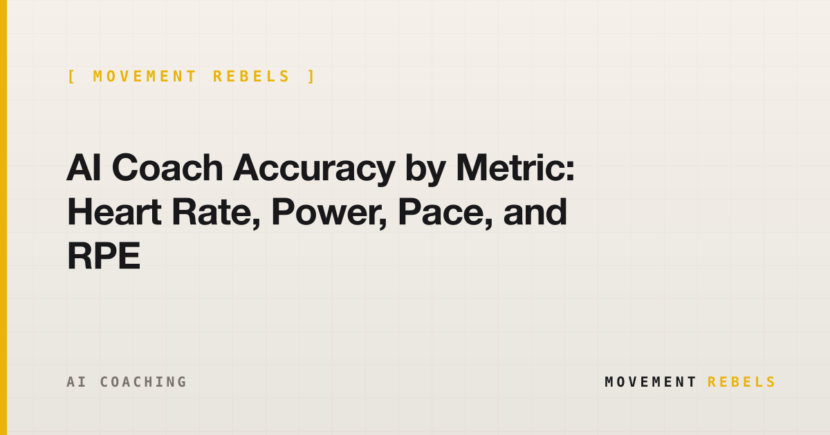 AI Coach Accuracy by Metric: Heart Rate, Power, Pace, and RPE | Movement Rebels guide