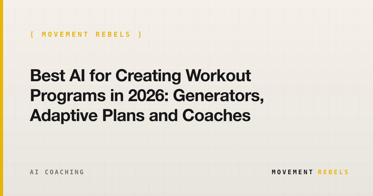 Best AI for Creating Workout Programs in 2026: Generators, Adaptive Plans and Coaches | Movement Rebels guide