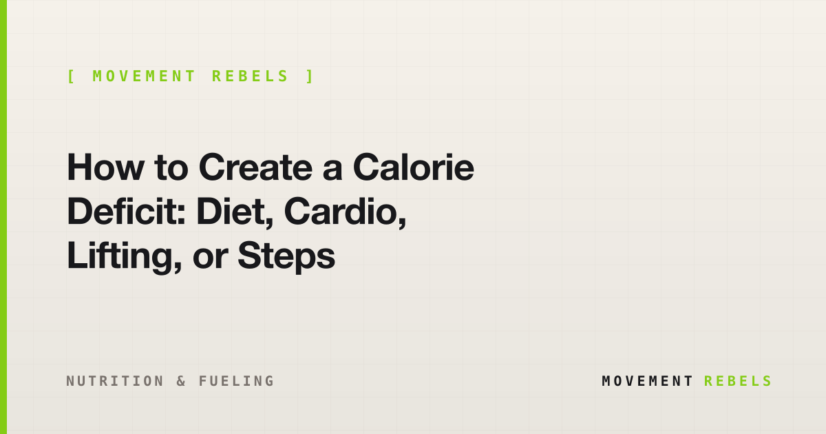 How to Create a Calorie Deficit: Diet, Cardio, Lifting, or Steps | Movement Rebels guide