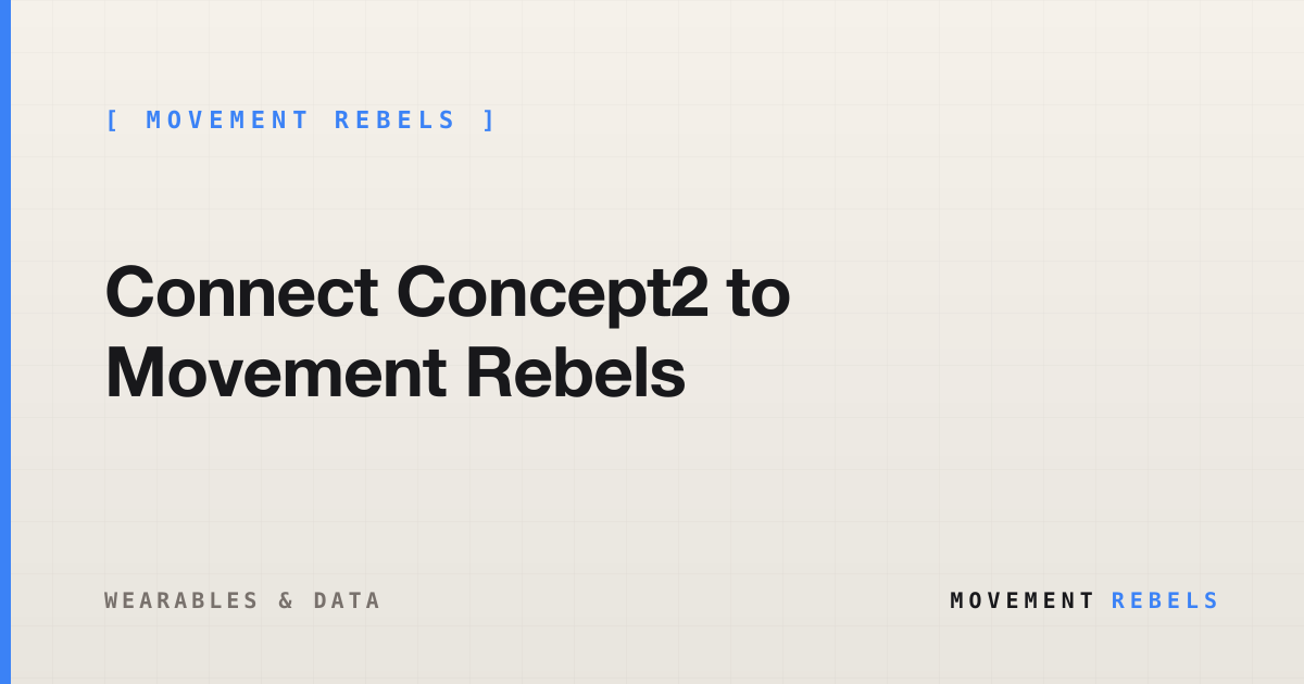 Connect Concept2 to Movement Rebels | Movement Rebels guide