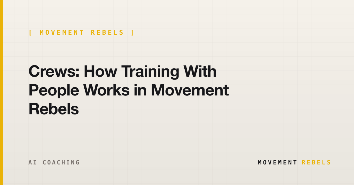 Crews: How Training With People Works in Movement Rebels | Movement Rebels guide