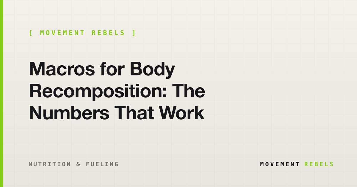 Macros for Body Recomposition: The Numbers That Work | Movement Rebels guide