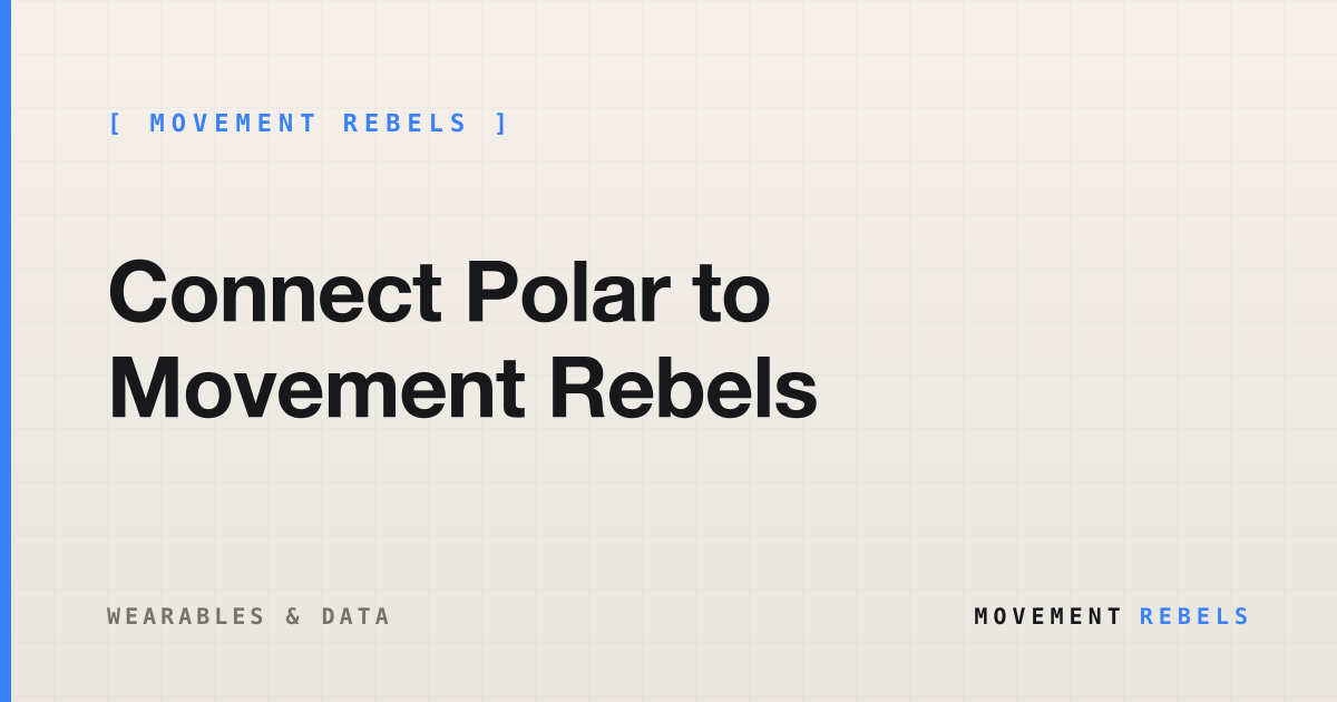 Connect Polar to Movement Rebels | Movement Rebels guide