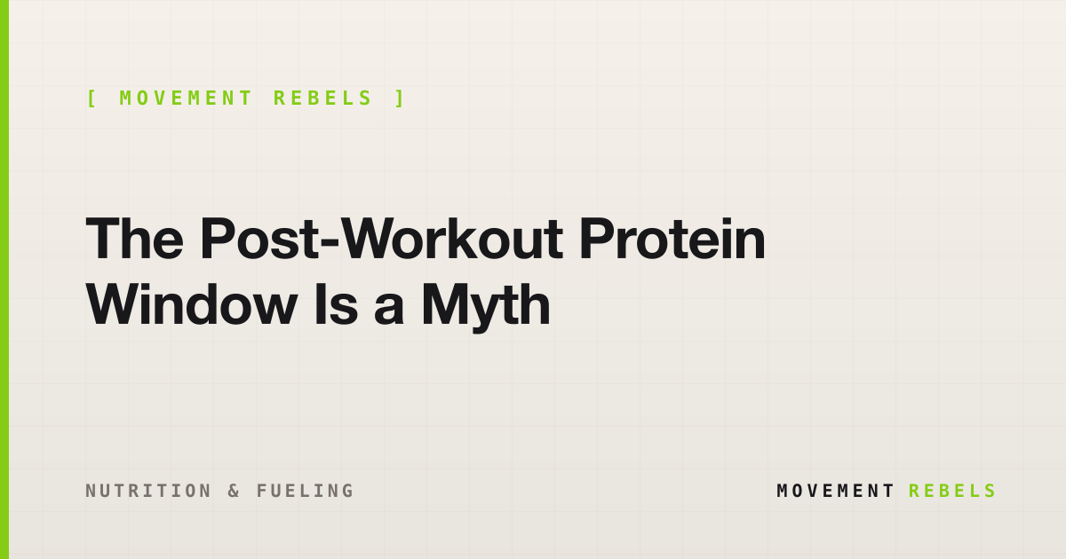 The Post-Workout Protein Window Is a Myth | Movement Rebels guide