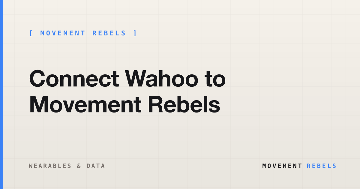 Connect Wahoo to Movement Rebels | Movement Rebels guide